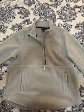 Freefly Cozy Half-Zip Sherpa Pullover Sweater - Light Cream Women’s Large